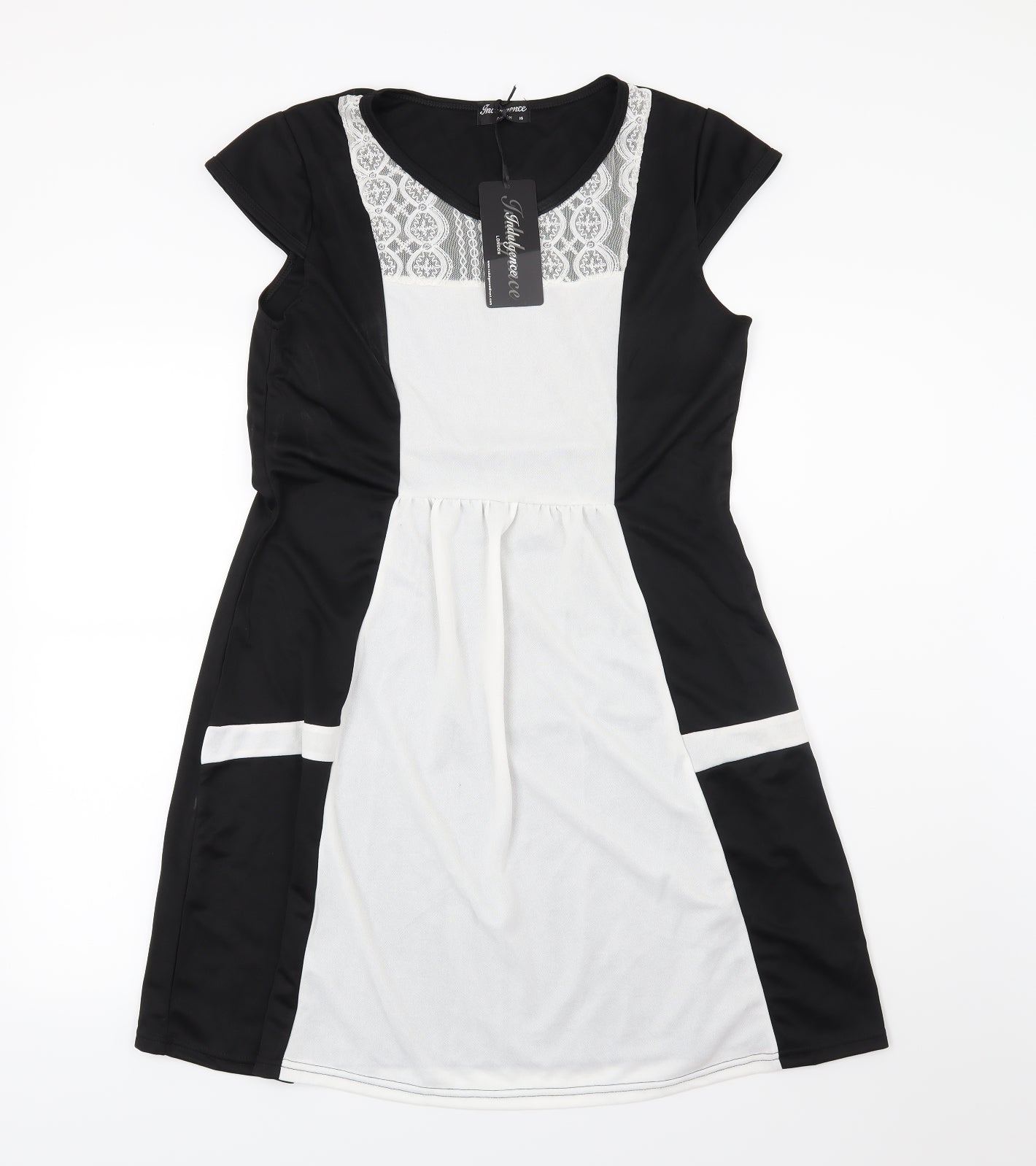 Indulgence London Womens Black Striped  A-Line  Size 16