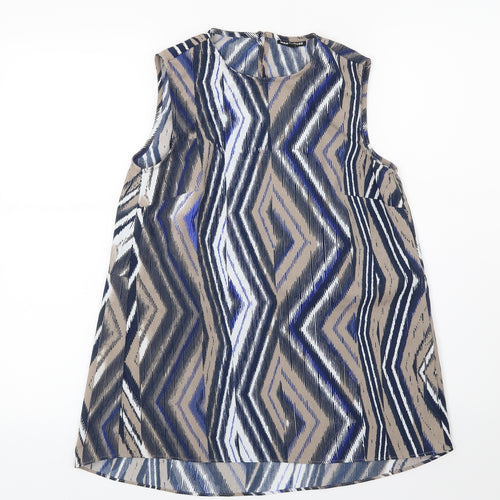 Warehouse Womens Multicoloured Geometric Chiffon Camisole Blouse Size 8