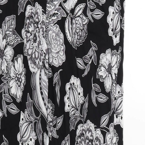 Papaya Womens Black Floral  Harem Trousers Size 8 L26 in