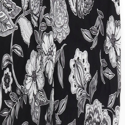 Papaya Womens Black Floral  Harem Trousers Size 8 L26 in