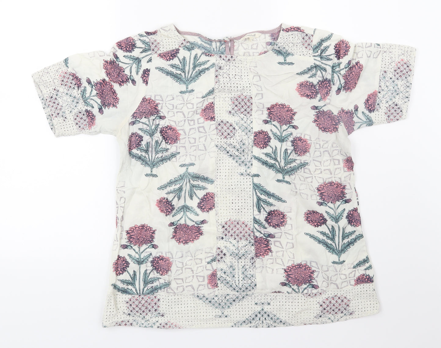 White Stuff Womens Multicoloured Floral  Basic T-Shirt Size 14