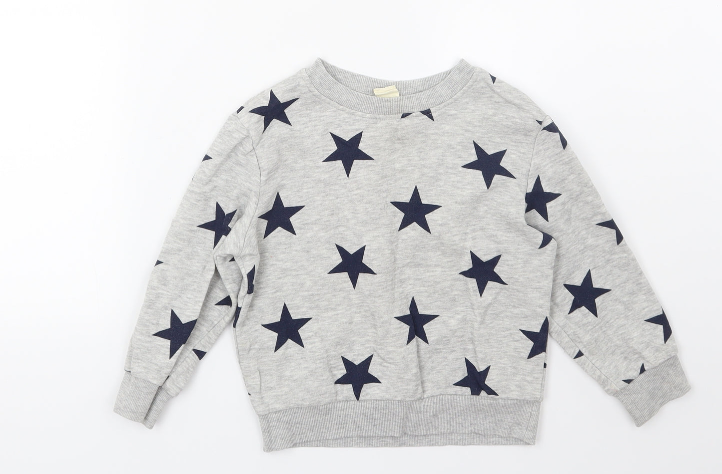 H&M Boys Grey  Jersey Pullover Sweatshirt Size 2-3 Years  - Star print