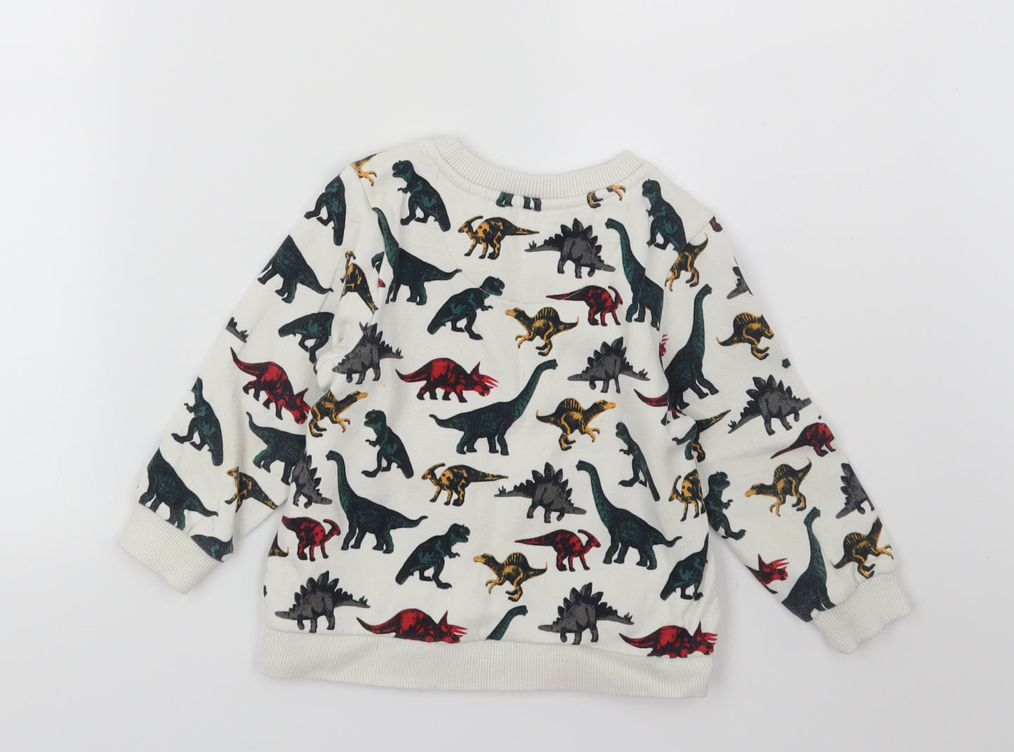 Nutmeg Boys Ivory  Jersey Pullover Sweatshirt Size 2-3 Years  - Dinosaur