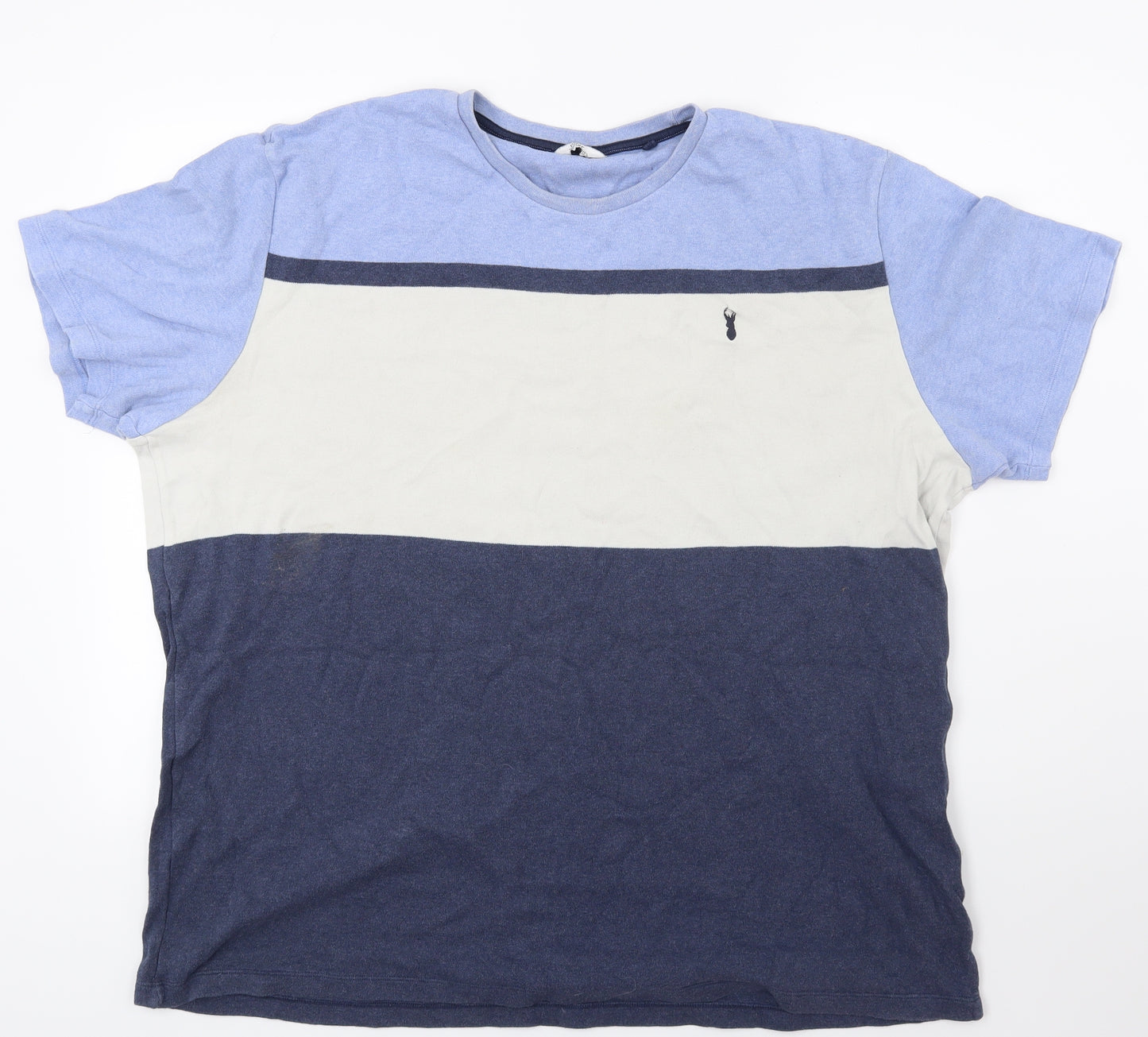 NEXT Mens Blue Striped Jersey  T-Shirt Size 3XL