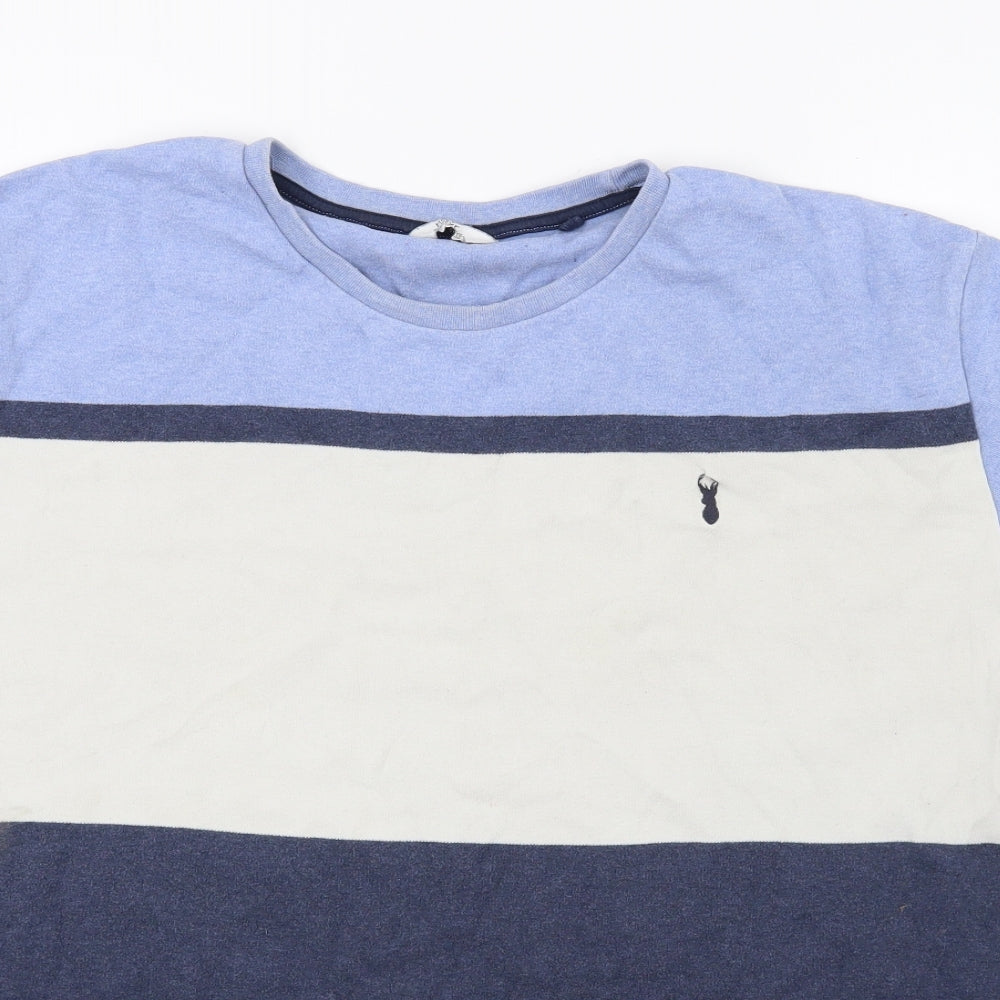NEXT Mens Blue Striped Jersey  T-Shirt Size 3XL