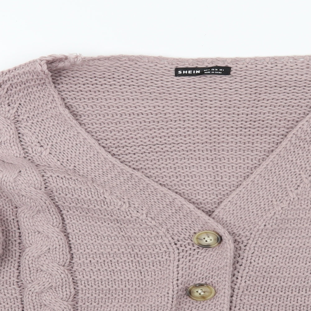 SheIn Womens Purple  Knit Cardigan Jumper Size S