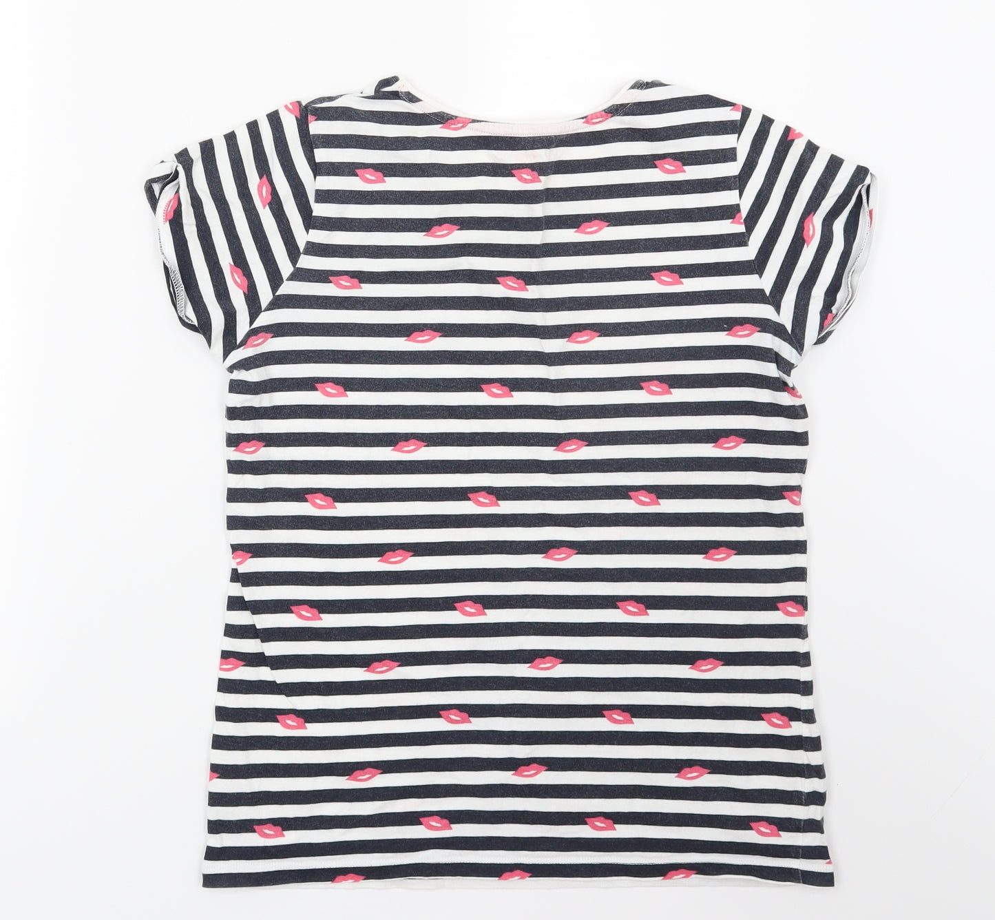 Young Dimension Girls Blue Striped Jersey Basic T-Shirt Size 12-13 Years