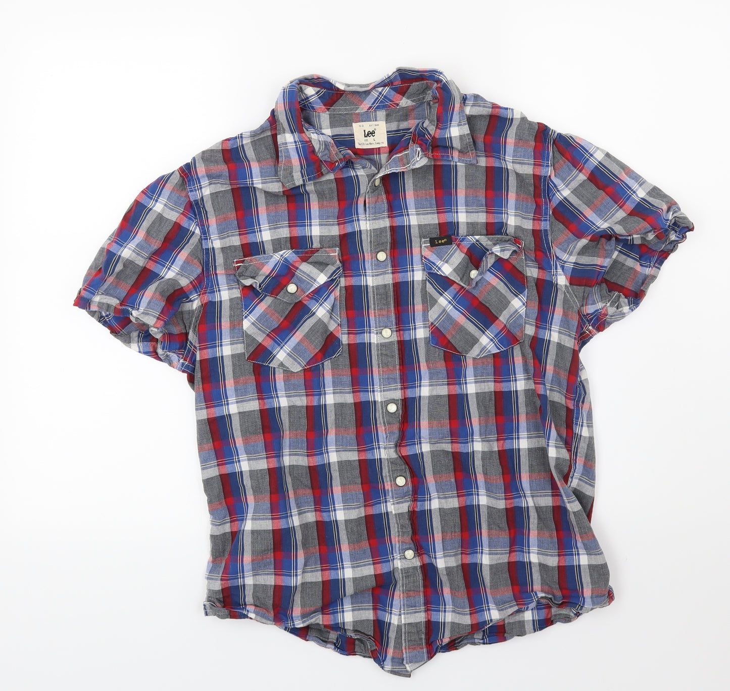 Lee Mens Multicoloured Striped Woven  Button-Up Size L