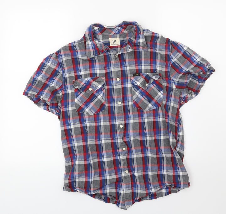 Lee Mens Multicoloured Striped Woven  Button-Up Size L
