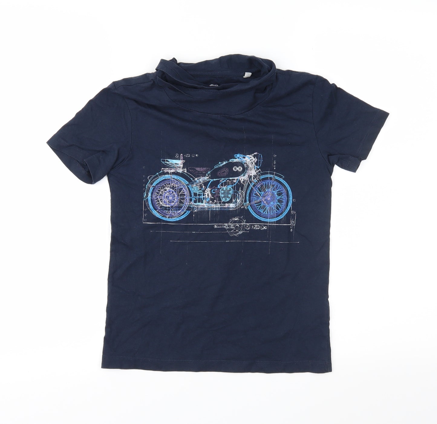 Blue Zoo Boys Blue  Jersey Basic T-Shirt Size 7-8 Years
