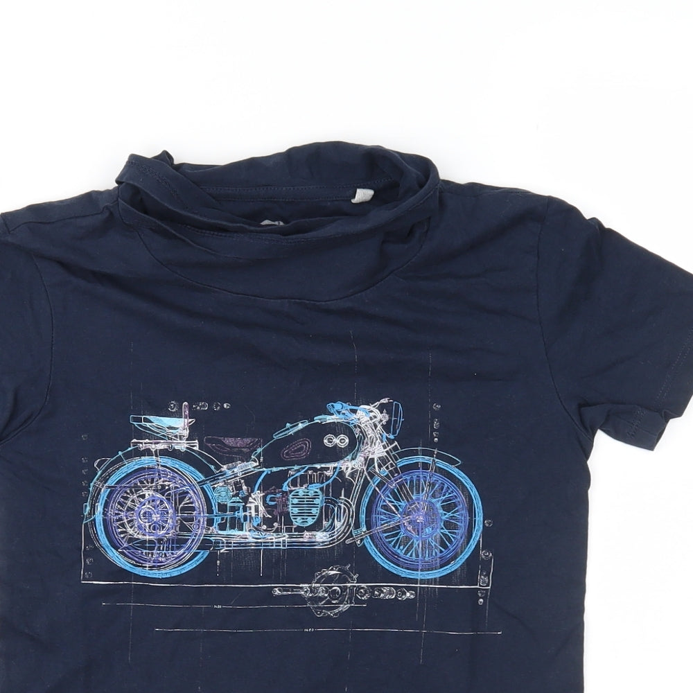 Blue Zoo Boys Blue  Jersey Basic T-Shirt Size 7-8 Years
