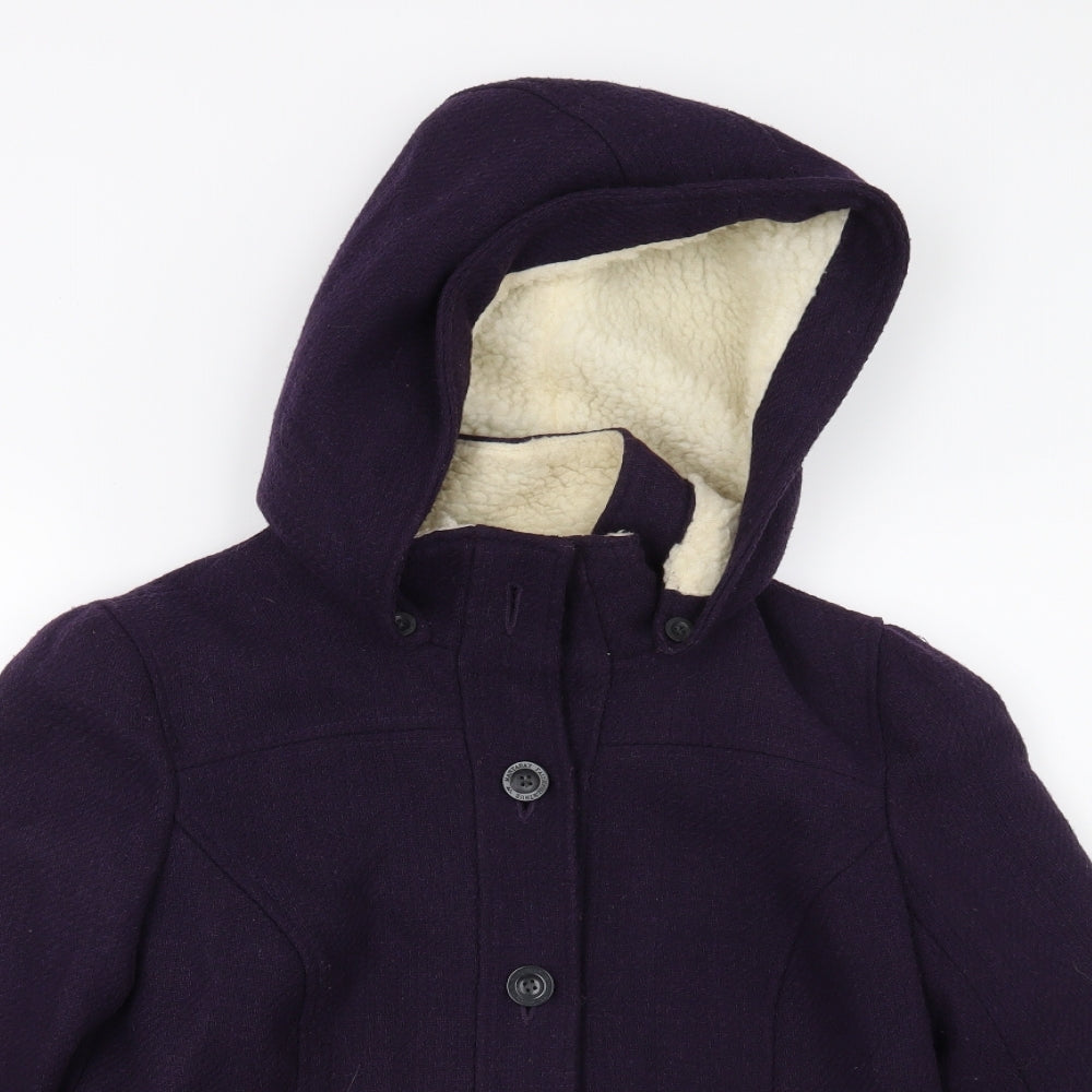 MANTARAY Womens Purple  Knit Overcoat Coat Size 10