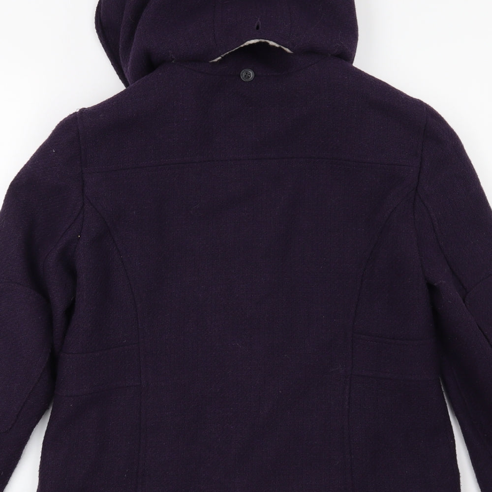 MANTARAY Womens Purple  Knit Overcoat Coat Size 10