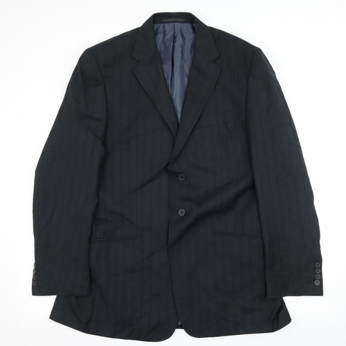 George Mens Black Striped  Jacket Suit Jacket Size L