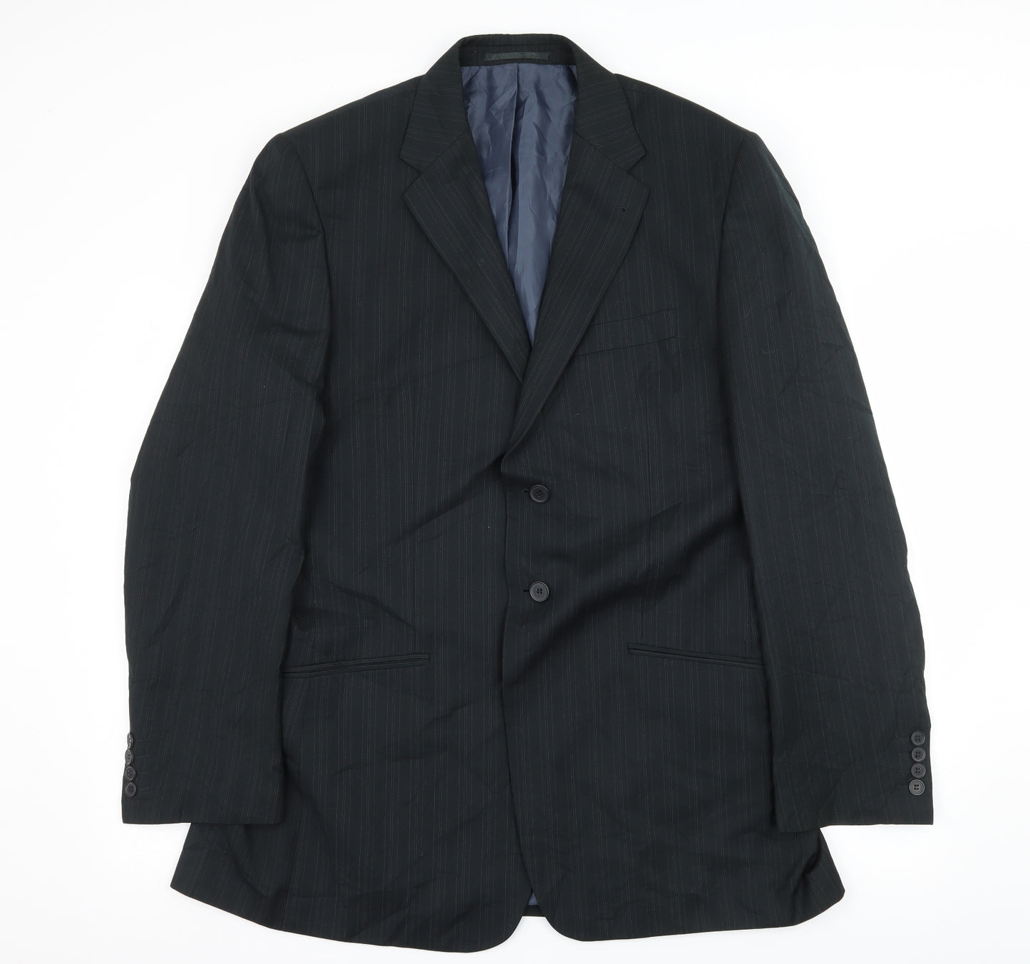 George Mens Black Striped  Jacket Suit Jacket Size L