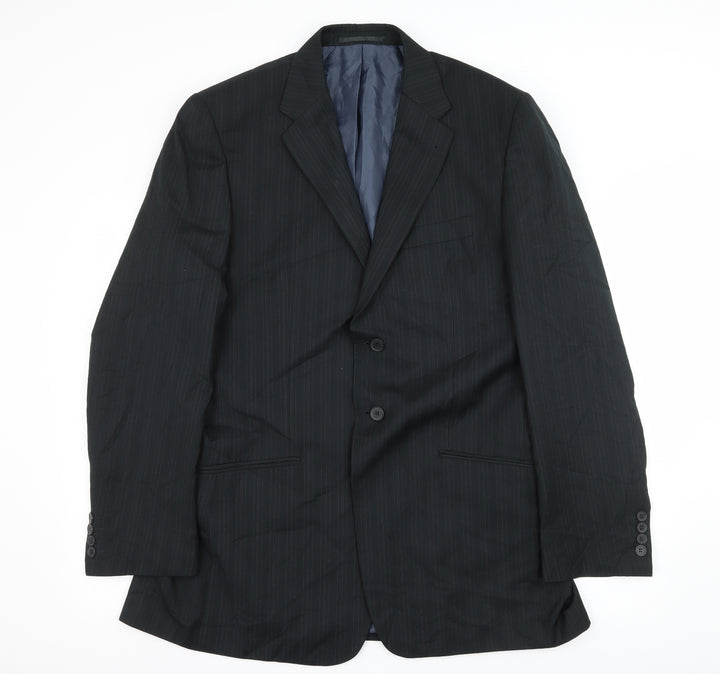 George Mens Black Striped  Jacket Suit Jacket Size L
