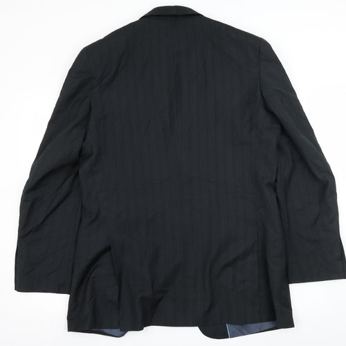 George Mens Black Striped  Jacket Suit Jacket Size L
