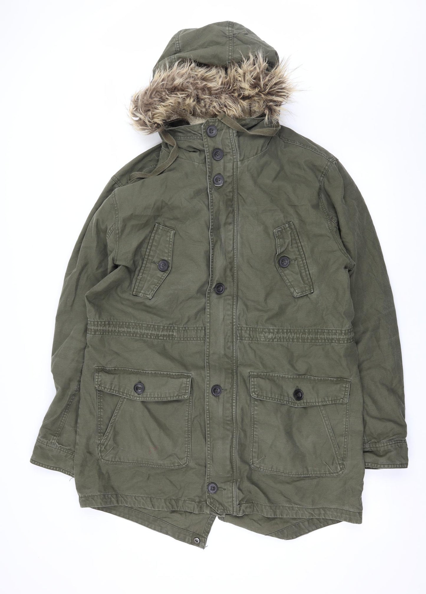 Cedar Wood State Mens Green   Parka Coat Size L