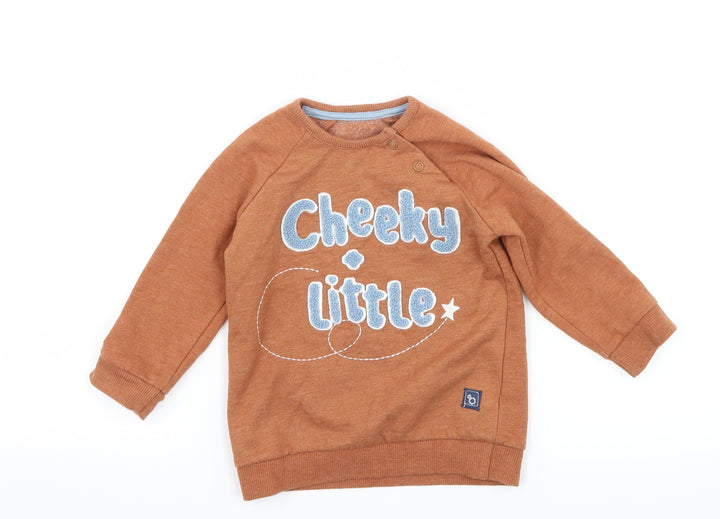 George Boys Brown  Jersey Pullover Jumper Size 9-12 Months  - Cheeky Little