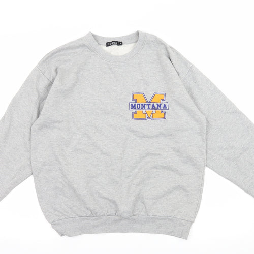 Boohoo Womens Grey  Jersey Pullover Sweatshirt Size M  - Montana