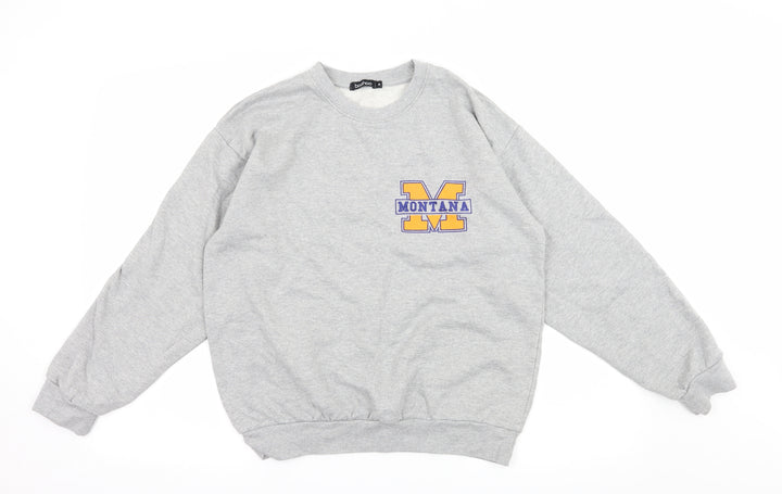 Boohoo Womens Grey Jersey Pullover Sweatshirt Size M - Montana
