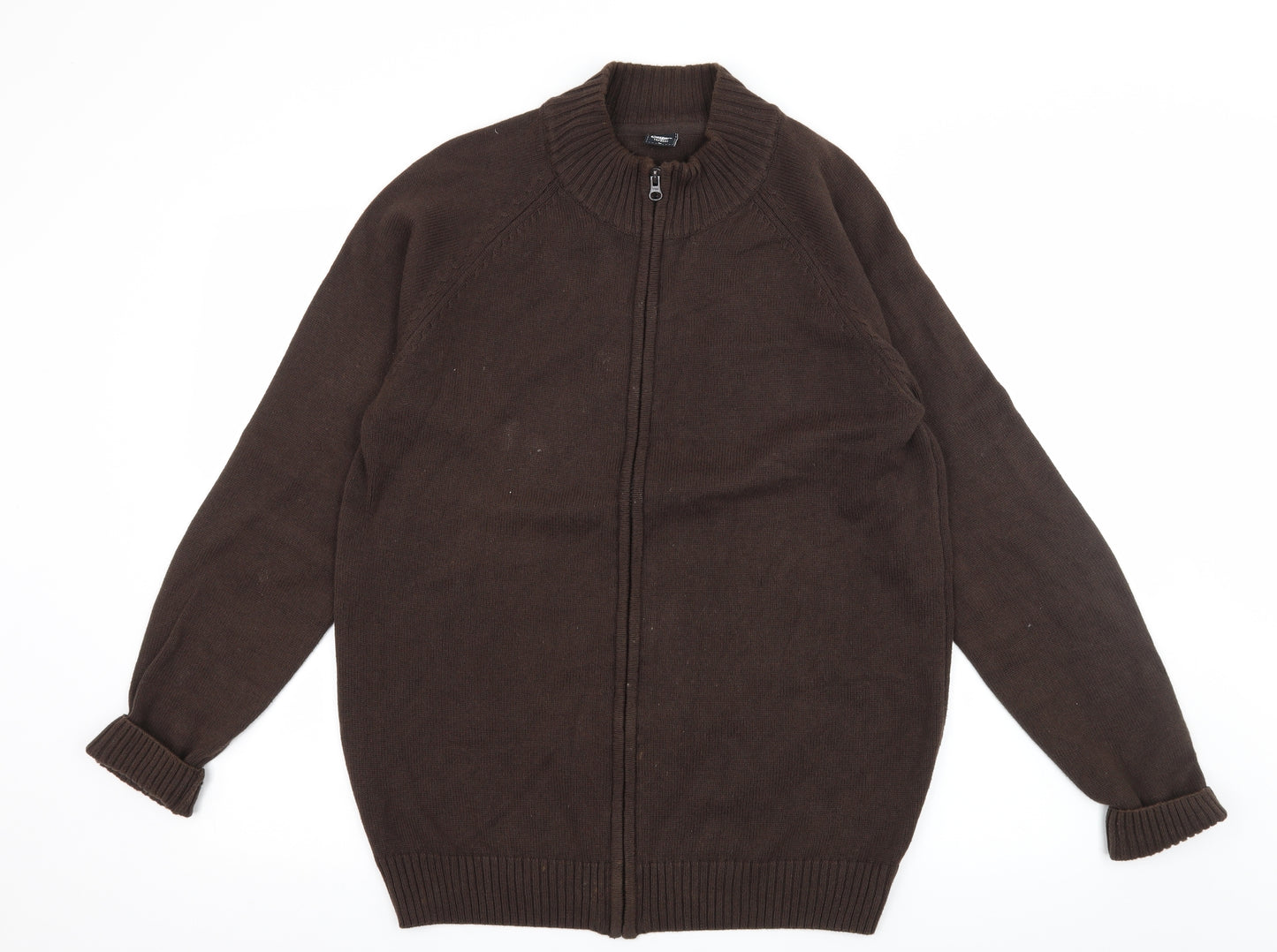 Cotton Traders Mens Brown  Knit Cardigan Jumper Size M