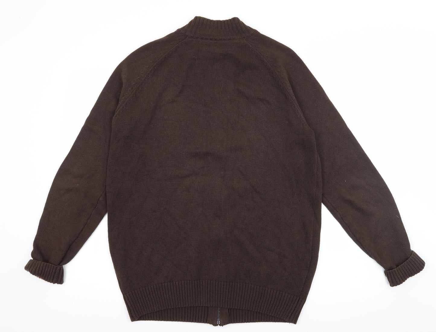 Cotton Traders Mens Brown  Knit Cardigan Jumper Size M