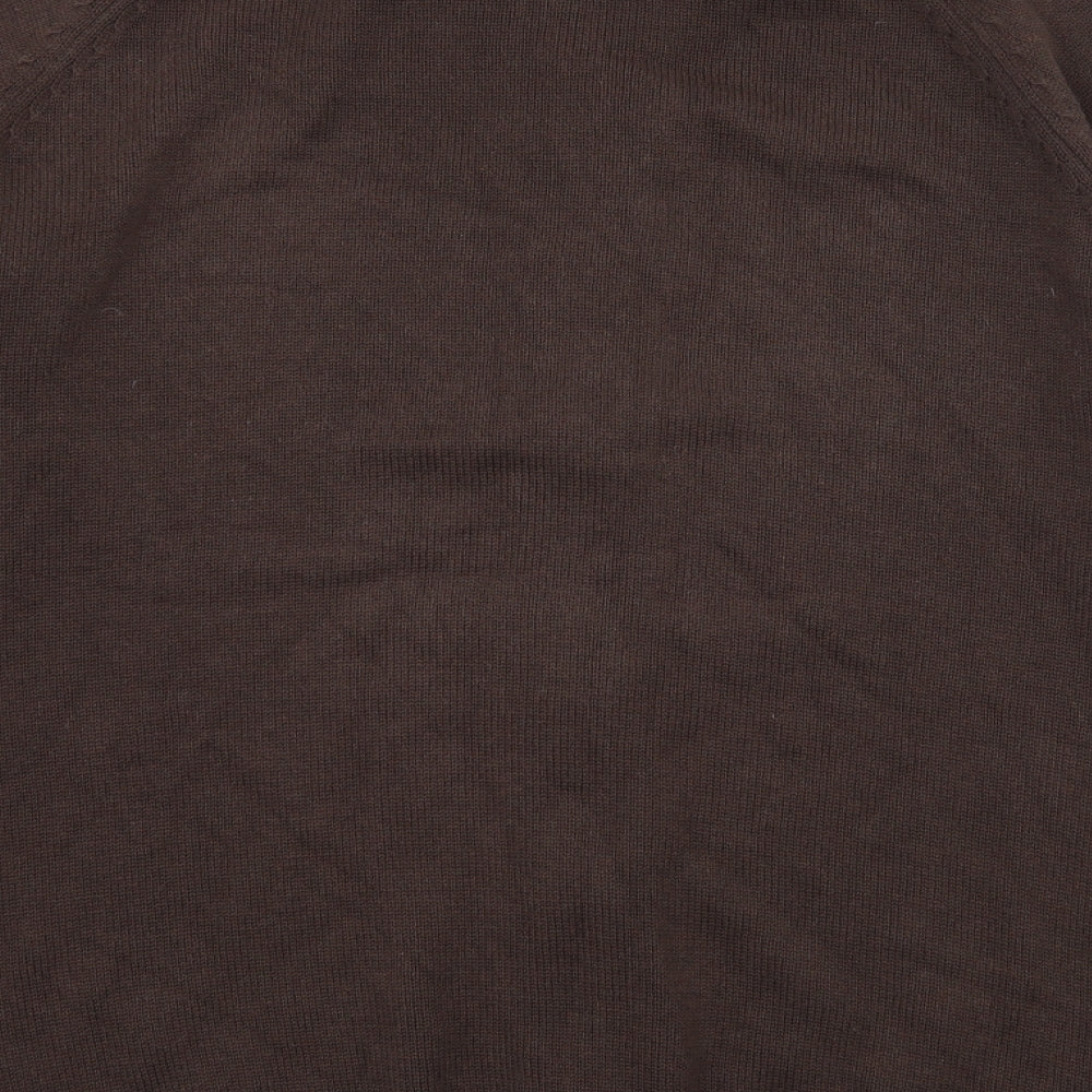Cotton Traders Mens Brown  Knit Cardigan Jumper Size M