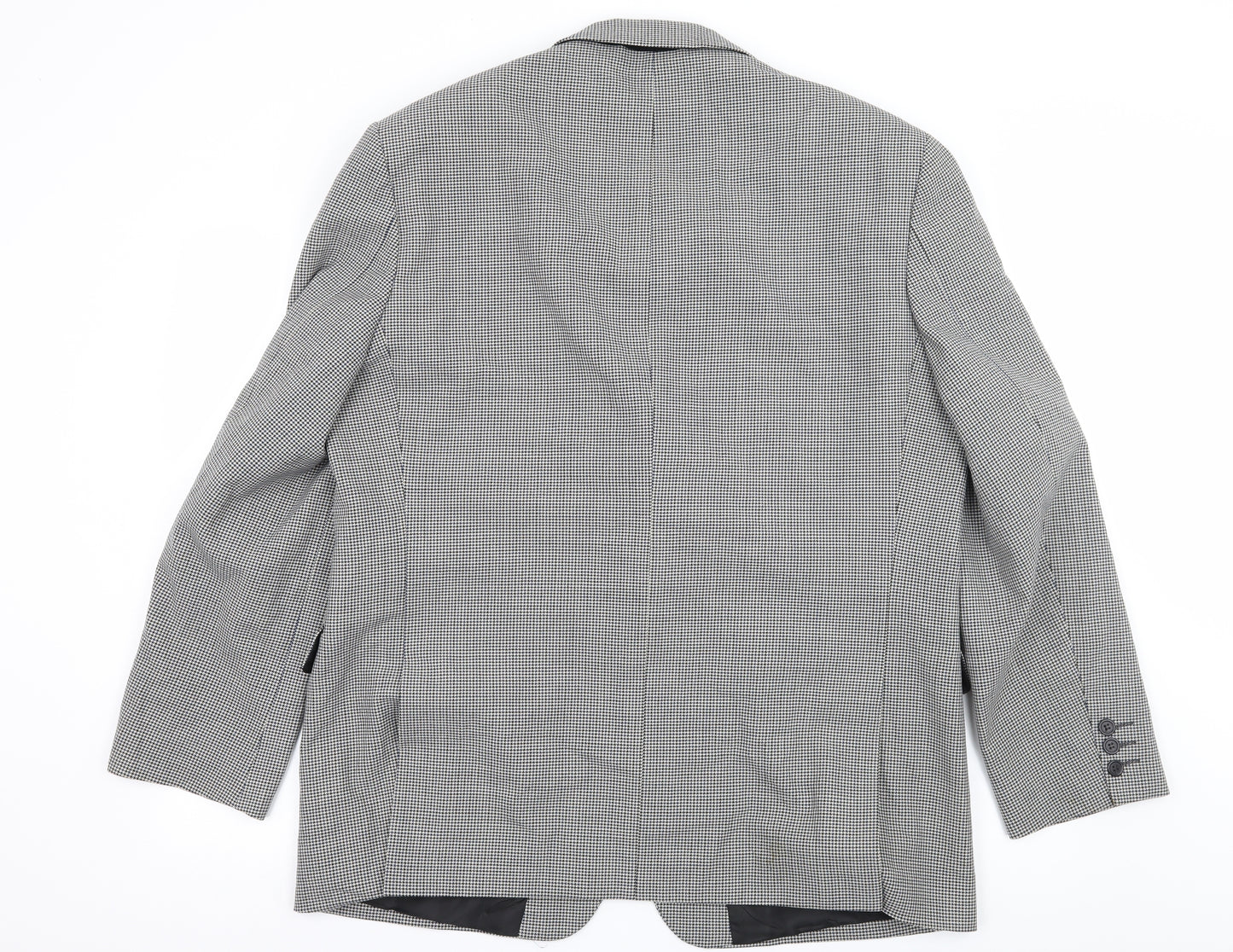 Marks and Spencer Mens Grey Houndstooth  Jacket Suit Jacket Size L