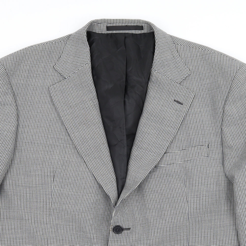 Marks and Spencer Mens Grey Houndstooth  Jacket Suit Jacket Size L