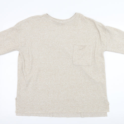 Zara Womens Beige  Knit Basic T-Shirt Size S