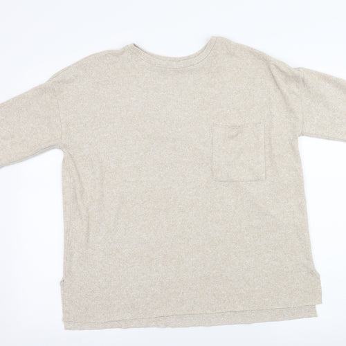 Zara Womens Beige  Knit Basic T-Shirt Size S
