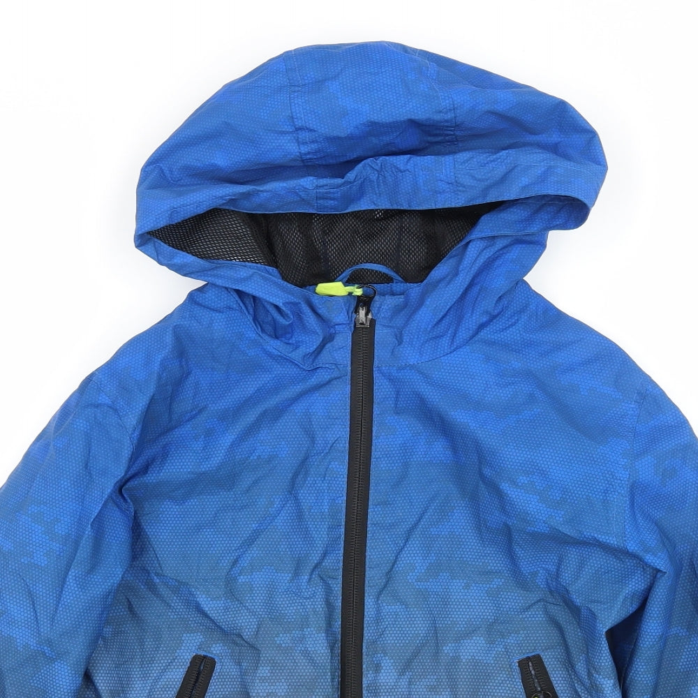 George Boys Blue Geometric  Jacket  Size 6-7 Years