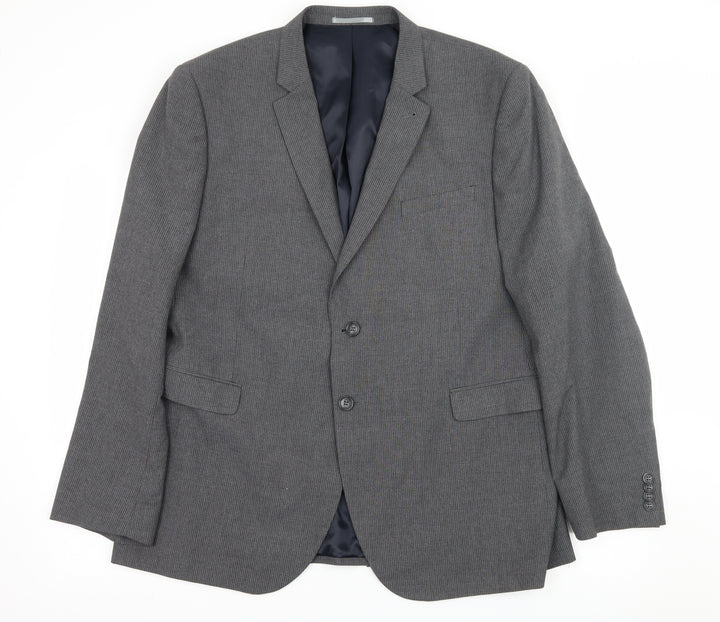 Cedar Wood State Mens Grey Striped  Jacket Suit Jacket Size XL