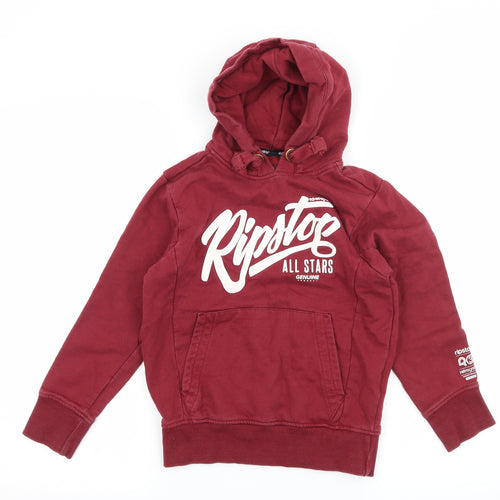 Ripstop Boys Red  Jersey Pullover Hoodie Size S