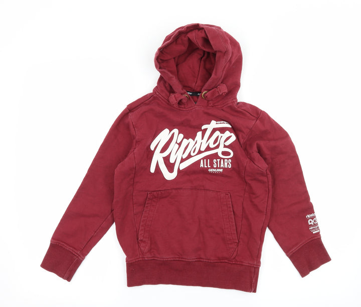 Ripstop Boys Red  Jersey Pullover Hoodie Size S