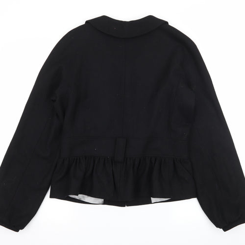 Miss Selfridge Womens Black   Pea Coat Coat Size 12