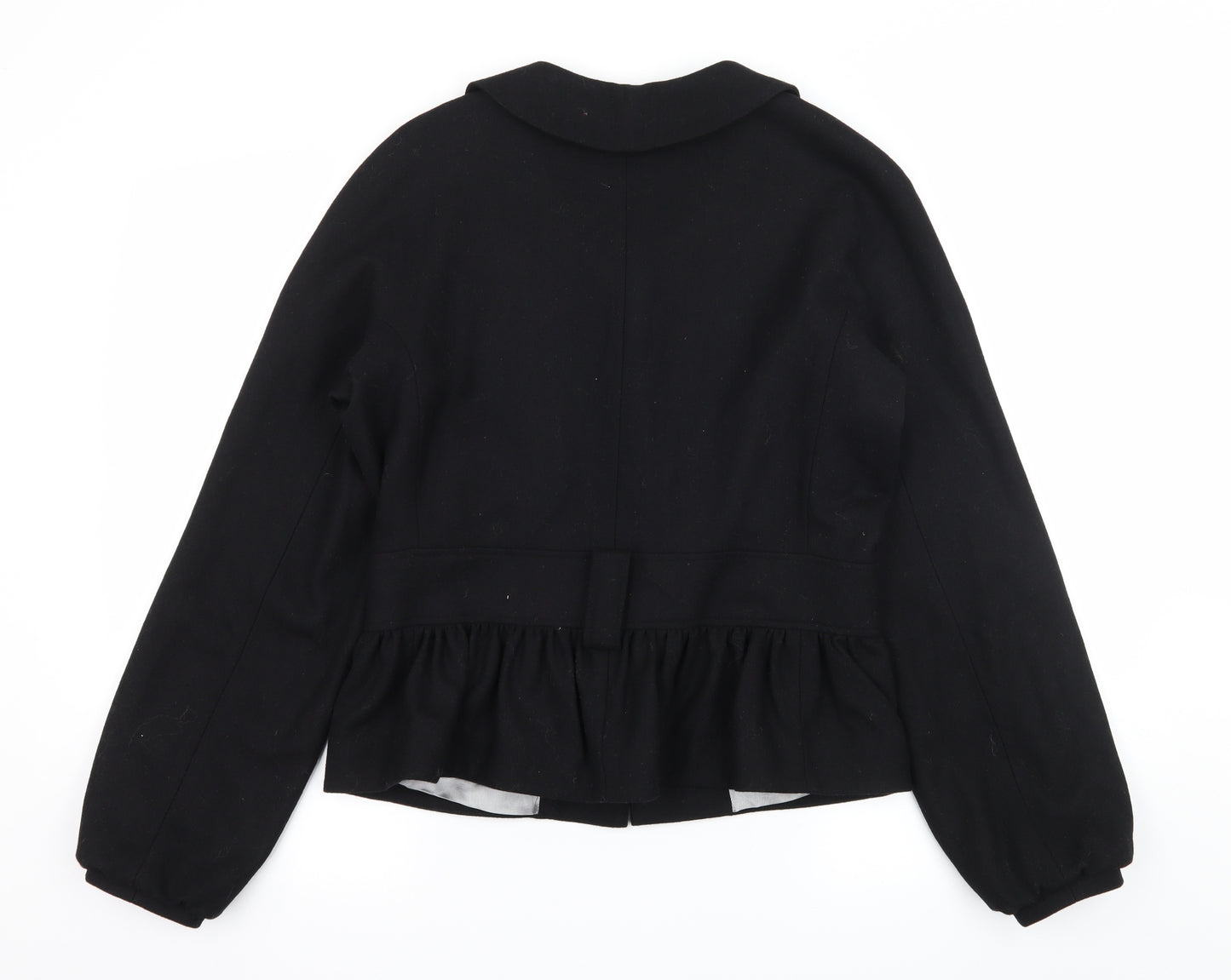 Miss Selfridge Womens Black   Pea Coat Coat Size 12