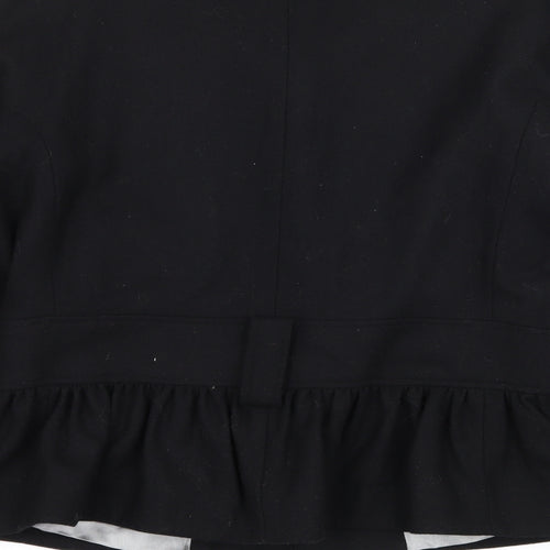 Miss Selfridge Womens Black   Pea Coat Coat Size 12