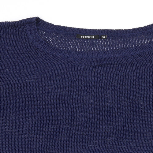 Pep & co Womens Blue  Knit Pullover Jumper Size 18