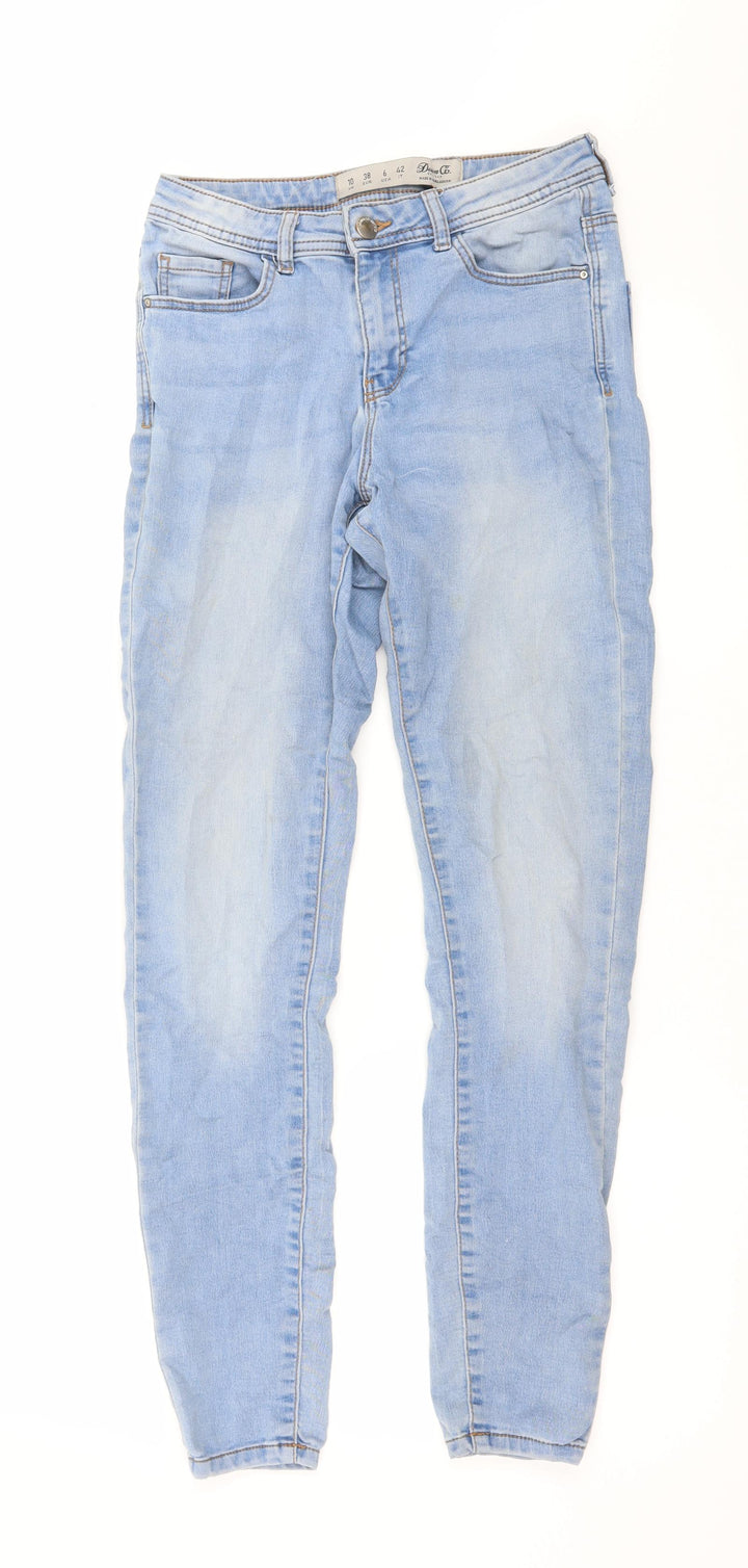 Denim & Co. Womens Blue Denim Skinny Jeans Size 10 L28 in