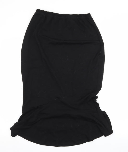 Front view of Amika women’s black jersey straight & pencil skirt, size XL