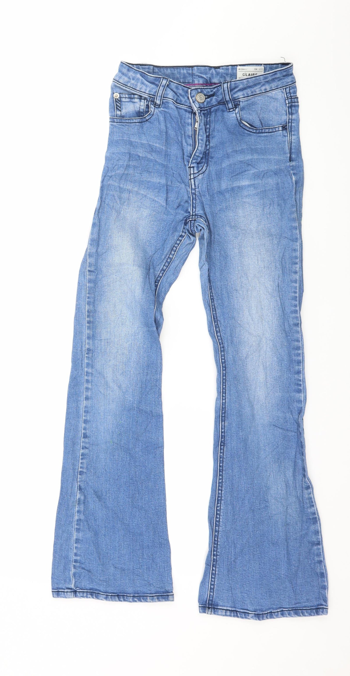 WOW Girls Blue  Denim Bootcut Jeans Size 14 Years