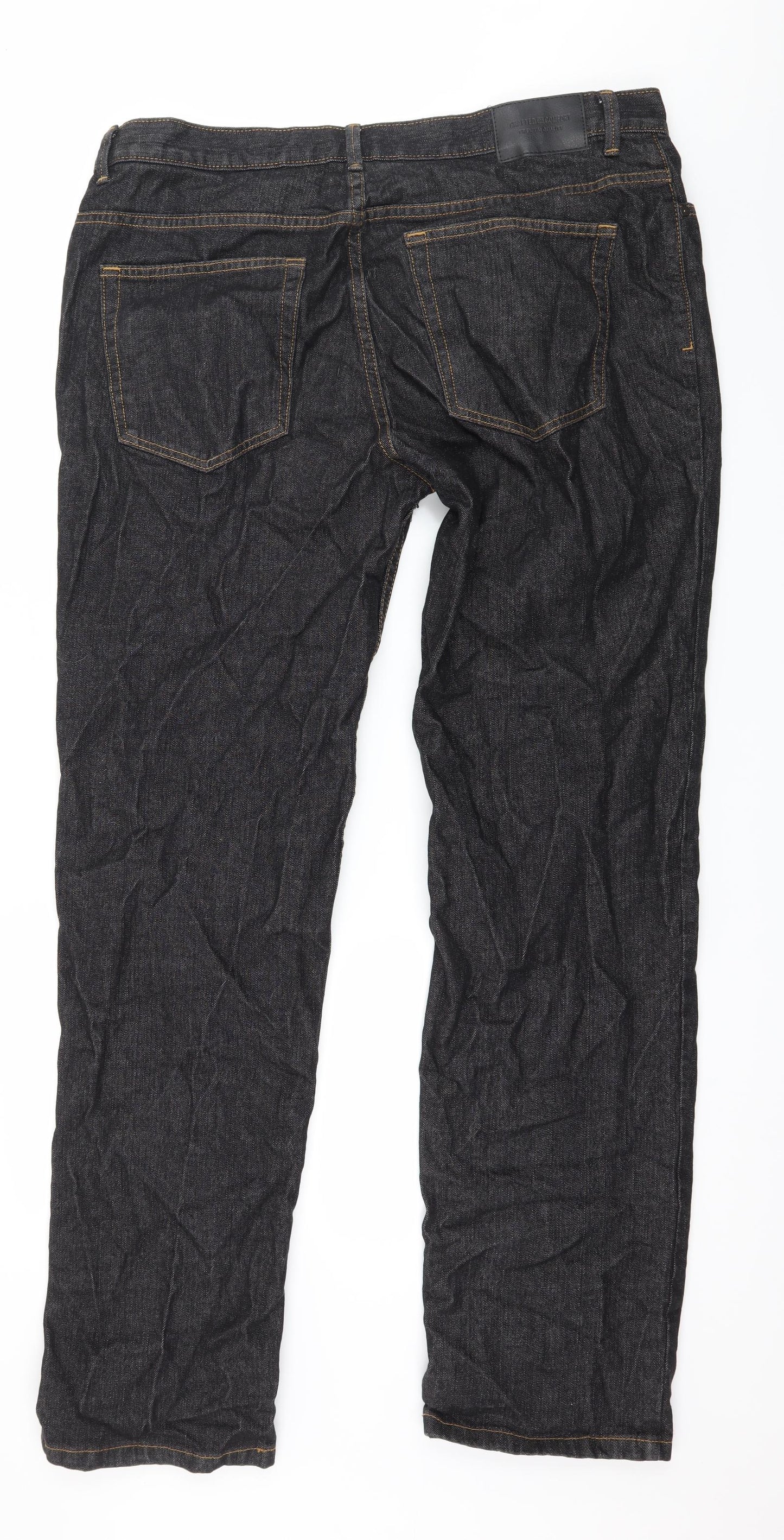 TU Mens Grey  Denim Straight Jeans Size 38 in L34 in