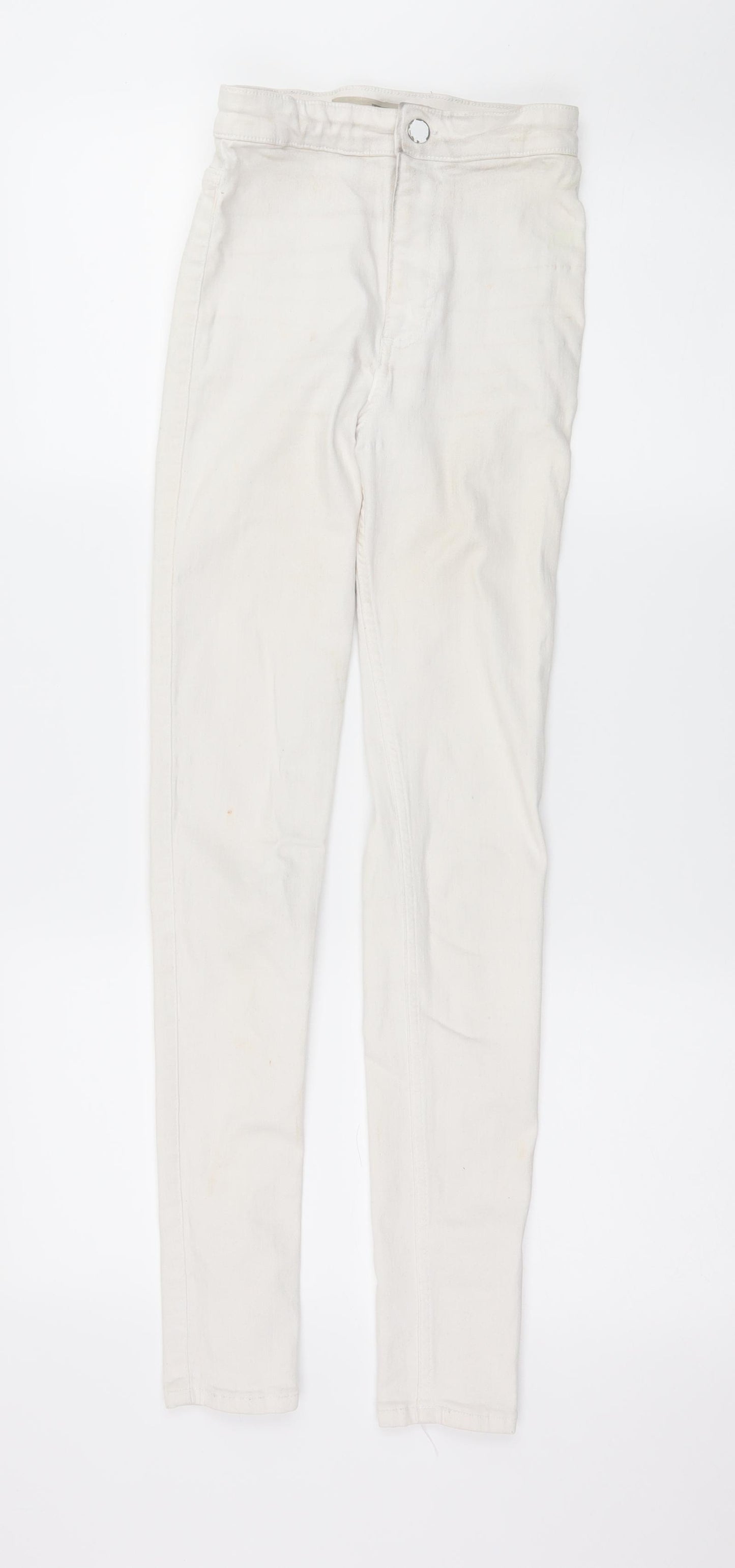 Topshop Womens Ivory  Denim Skinny Jeans Size 26 in L28 in
