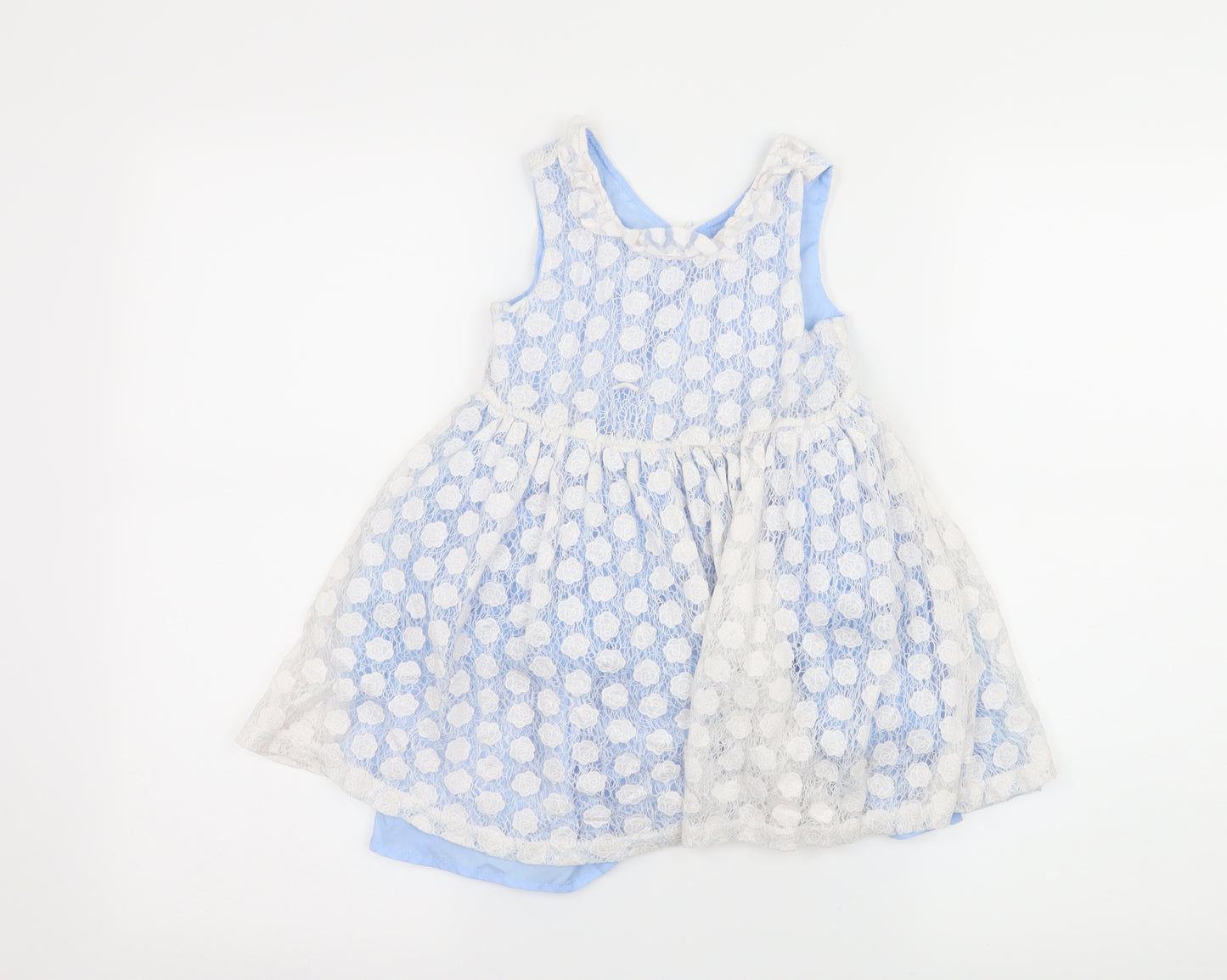Matalan Girls White Floral Lace Skater Dress  Size 3-4 Years
