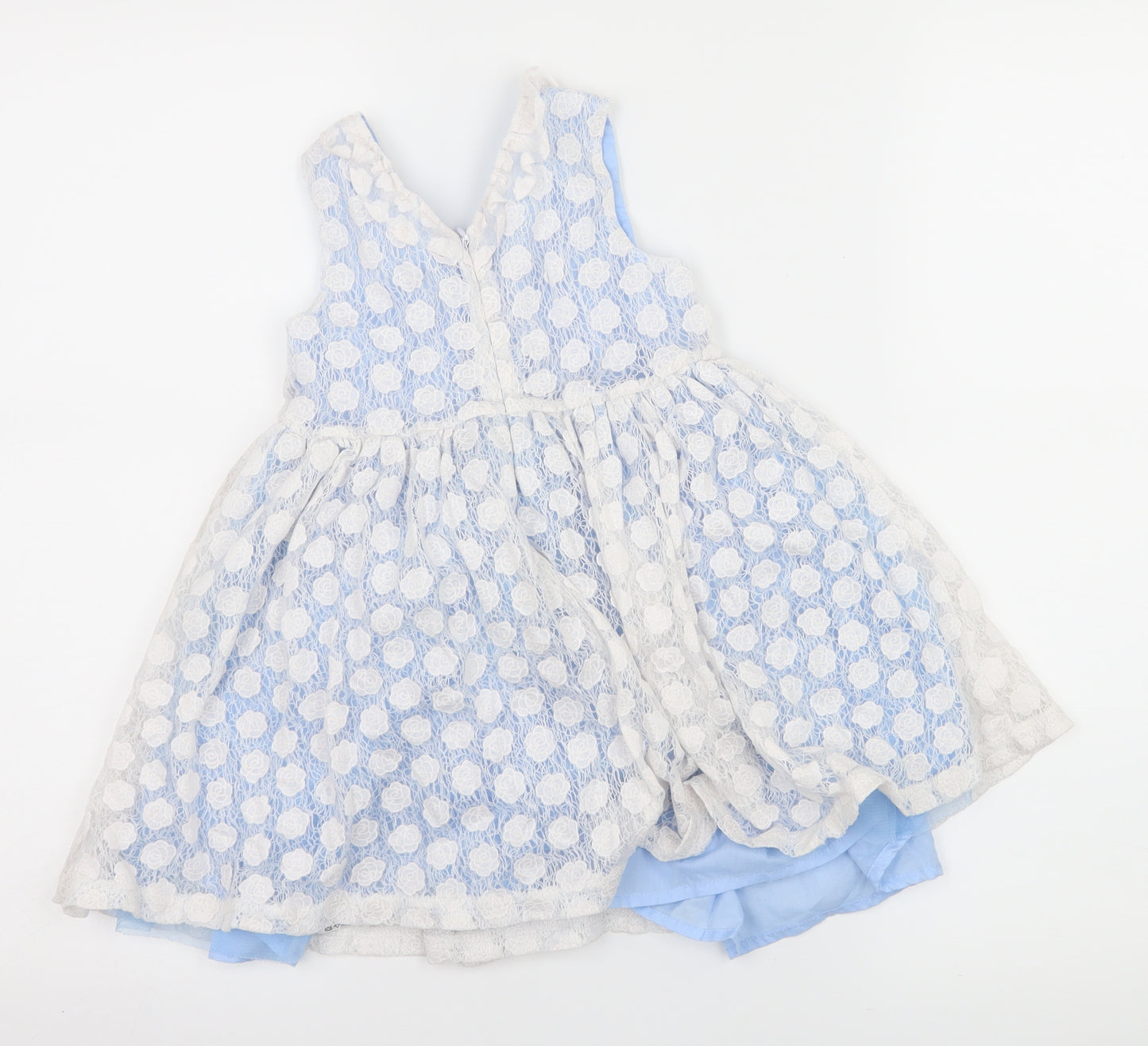Matalan Girls White Floral Lace Skater Dress  Size 3-4 Years