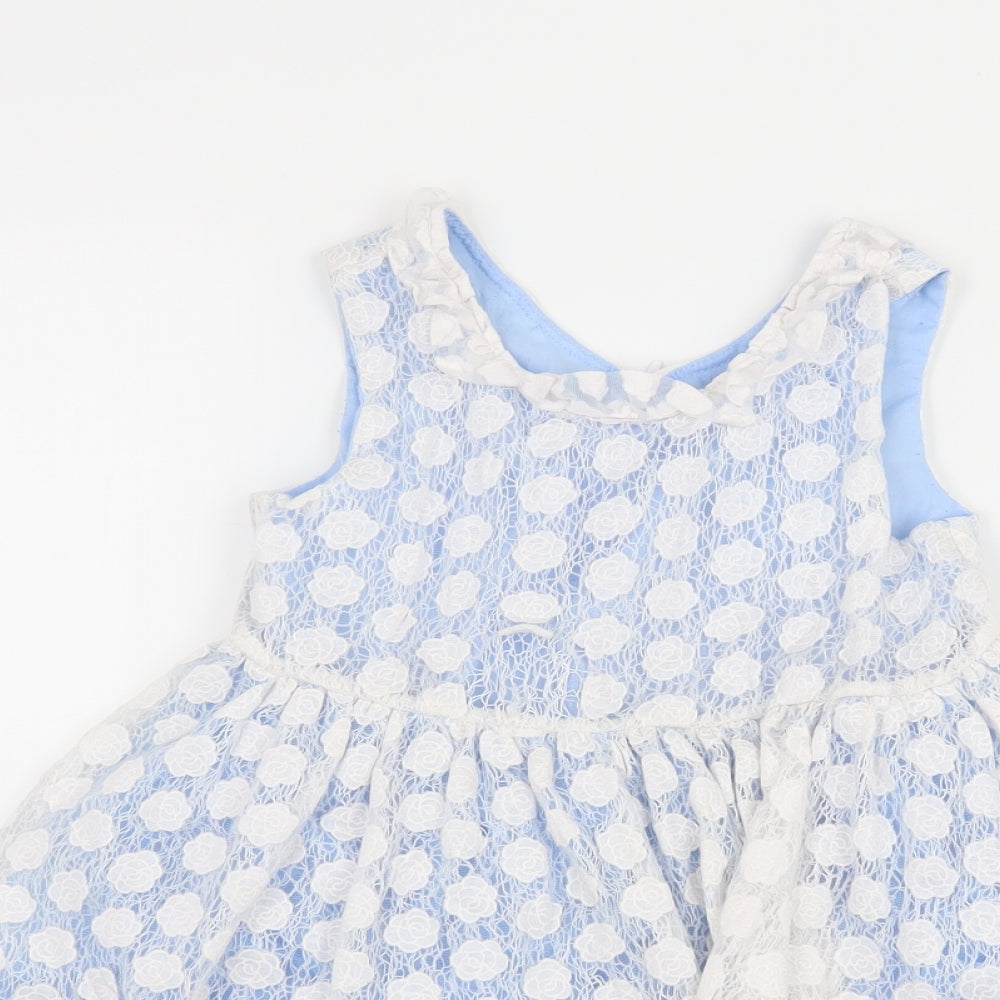 Matalan Girls White Floral Lace Skater Dress  Size 3-4 Years
