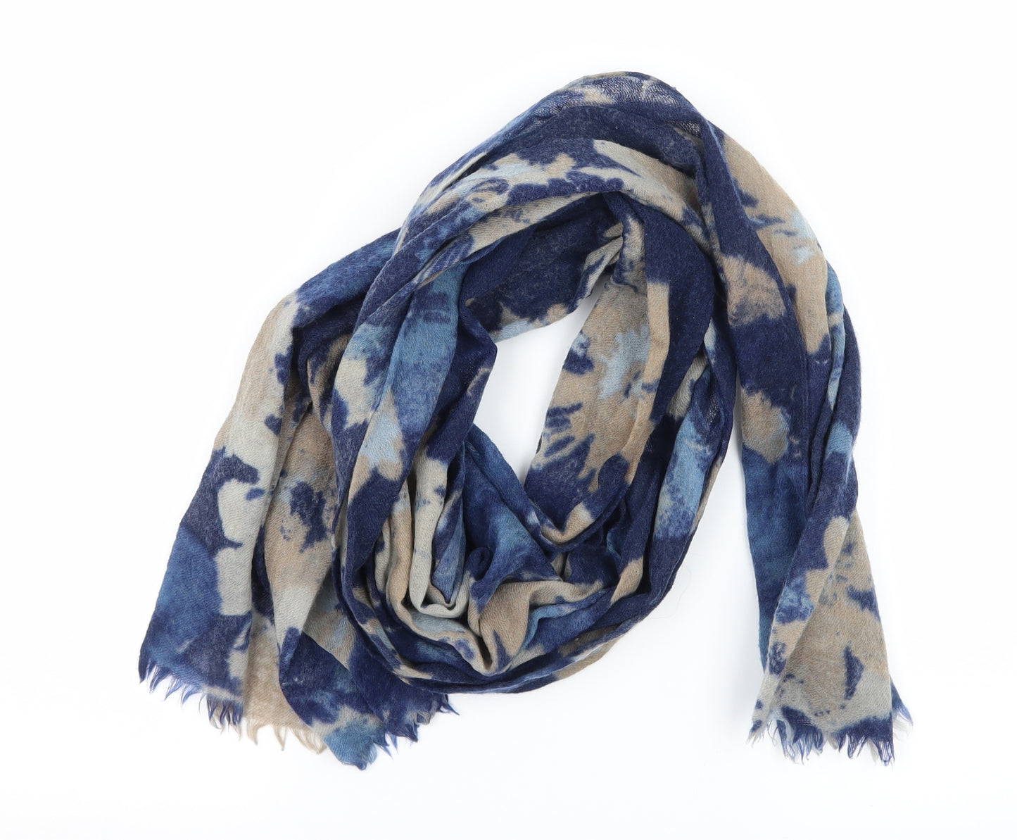 EAST Womens Blue Geometric Knit  Scarf