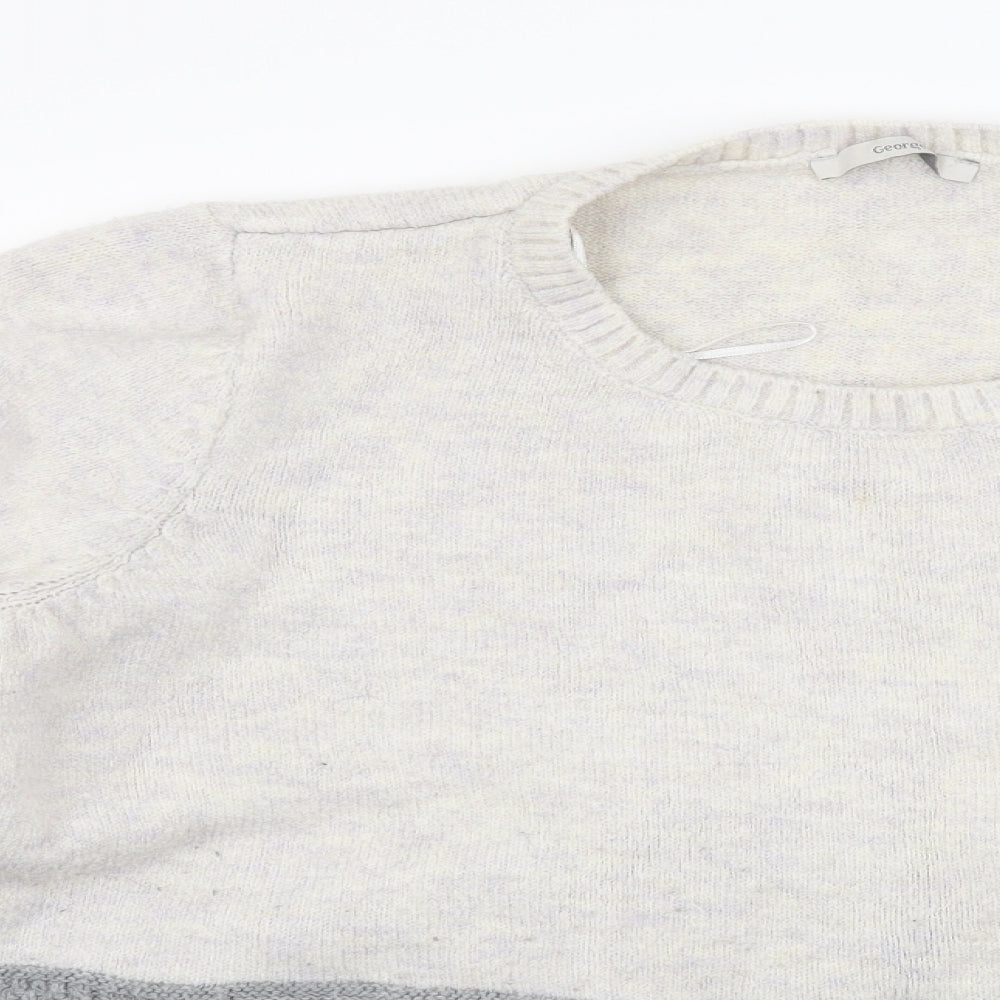 George Womens Grey  Knit Pullover Jumper Size 24